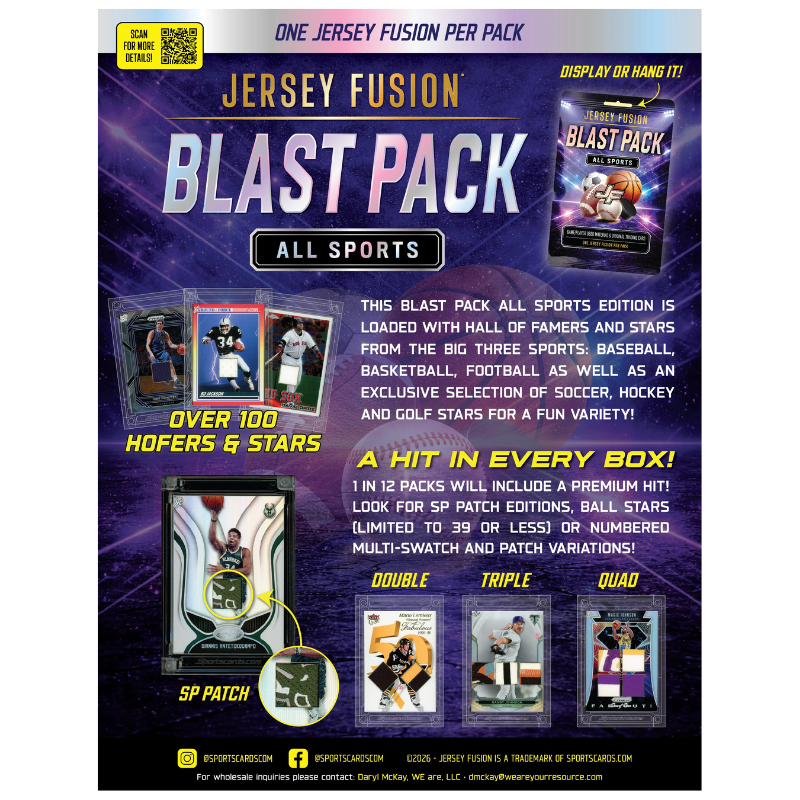 2026 Jersey Fusion All Sports Blast 12 Pack Display