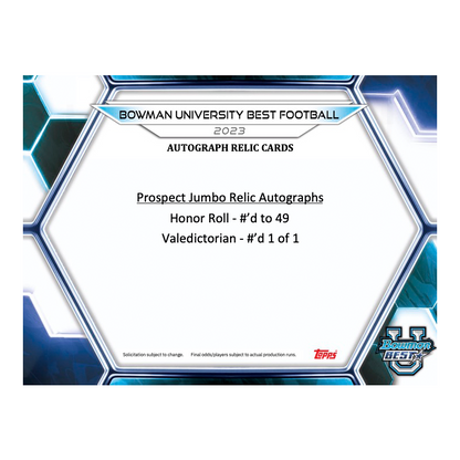 2023 Bowman University Best Football Breaker&