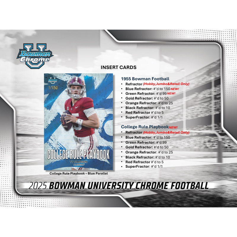 2025 Bowman University Chrome Football Breaker&
