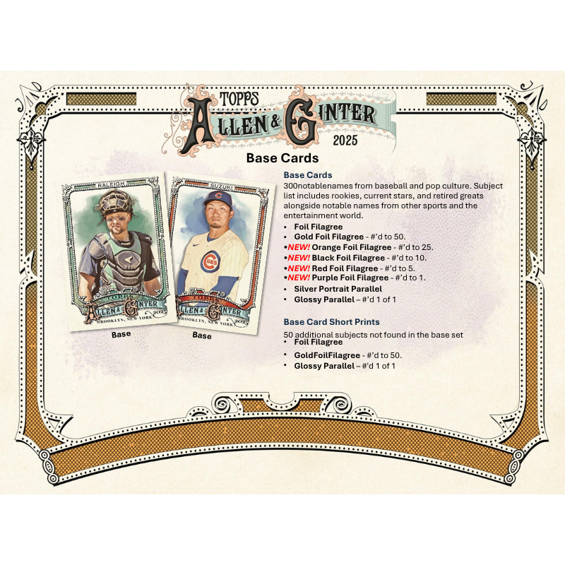 2025 Topps Allen &amp; Ginter Baseball Hobby Box