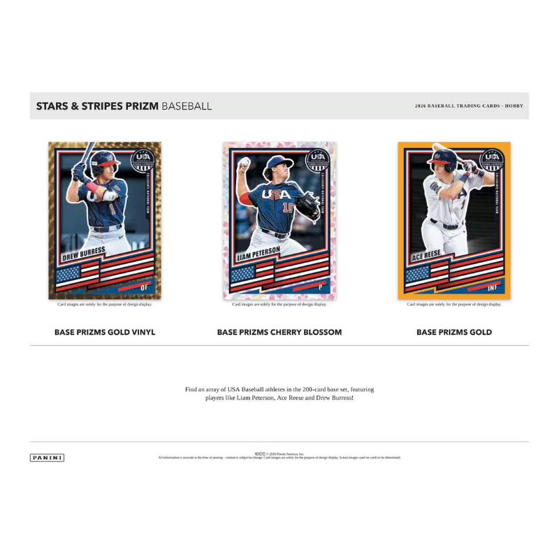2026 Panini USA Stars &amp; Stripes Prizm Baseball Hobby Box